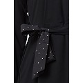 Designer black polka dotted frilled abaya Designer black polka dotted frilled abaya